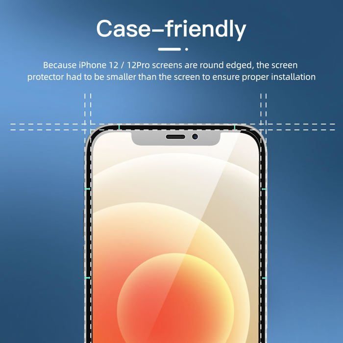 Pacote com 3 protetores de tela de vidro temperado anti-espionagem para iPhone 12 e iPhone 12 Pro (6,1 polegadas), ângulo de privacidade de 28 graus.