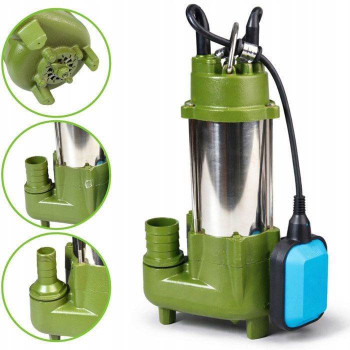 Pompe Immergée MORO 300R avec Broyeur 300 W, 3300 l/h, Hauteur de Refoulement 15 m, Pompe d’Évacuation pour Eaux Chargées Eaux Usées