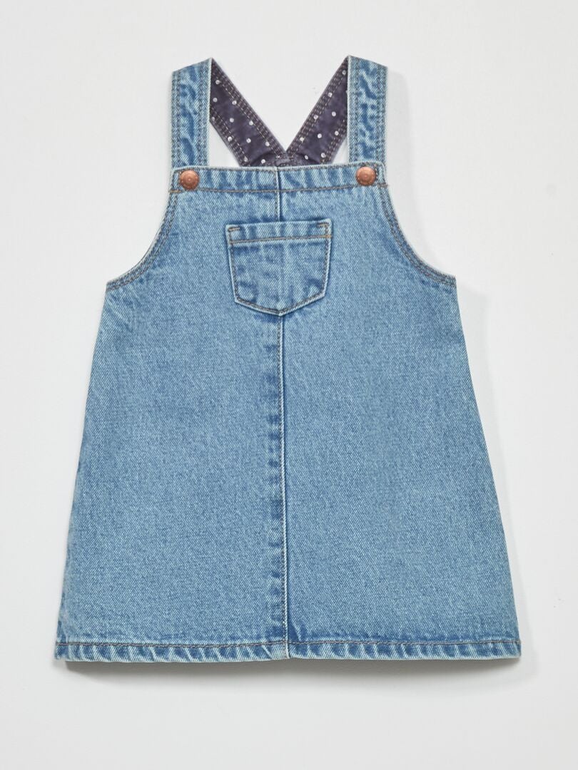 Vestido jardineira jeans - AZUL