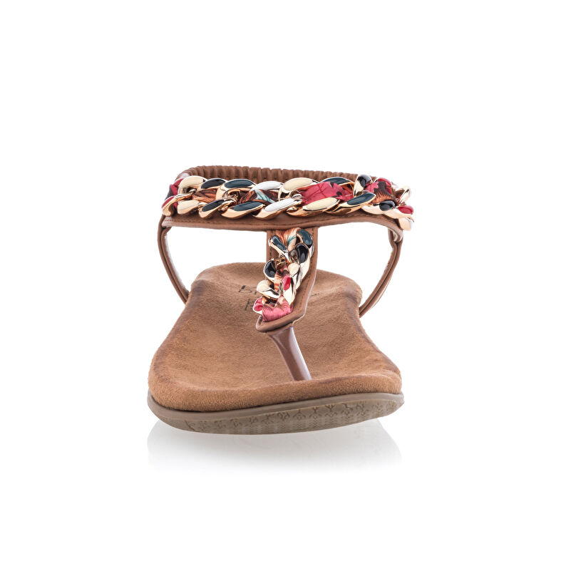 Braune Zehentrenner-Sandalen für Damen