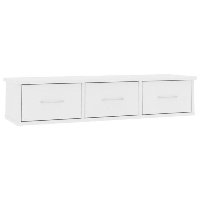Wandplank met lades - VIDAXL - Wit - Houtlook - Modern - Design