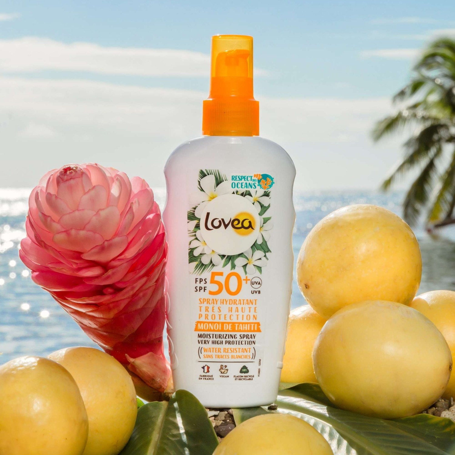Lovea Spray Hydratant FPS 50+ Très Haute Protection Monoï de Tahiti