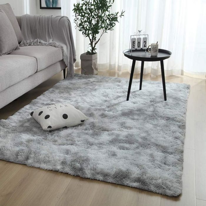 Alfombra de pelo largo para salón - Suave y mullida - Moderna para cualquier habitación