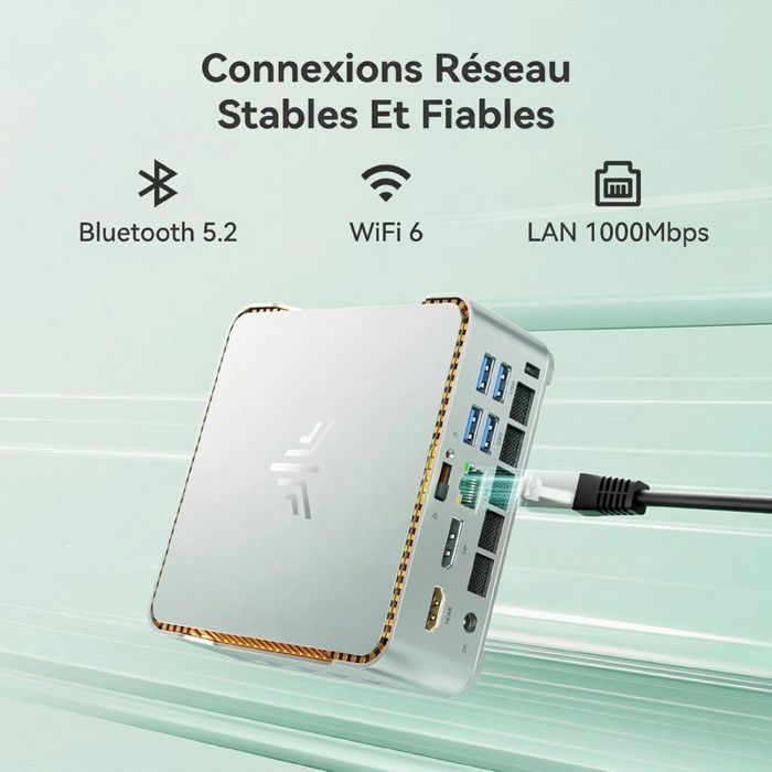 NiPoGi-Mini PC Gamer Intel Core i5-14450HX 4,80 GHz, 16 GB DDR4 RAM 512 GB SSD Desktopcomputer, Windows 11 Pro · WiFi 6 · BT5.2