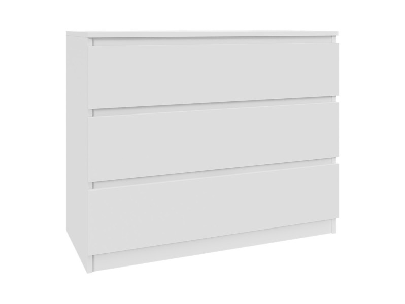 Komoda Biała 90 cm z 3 Szufladami - do salonu, sypialni