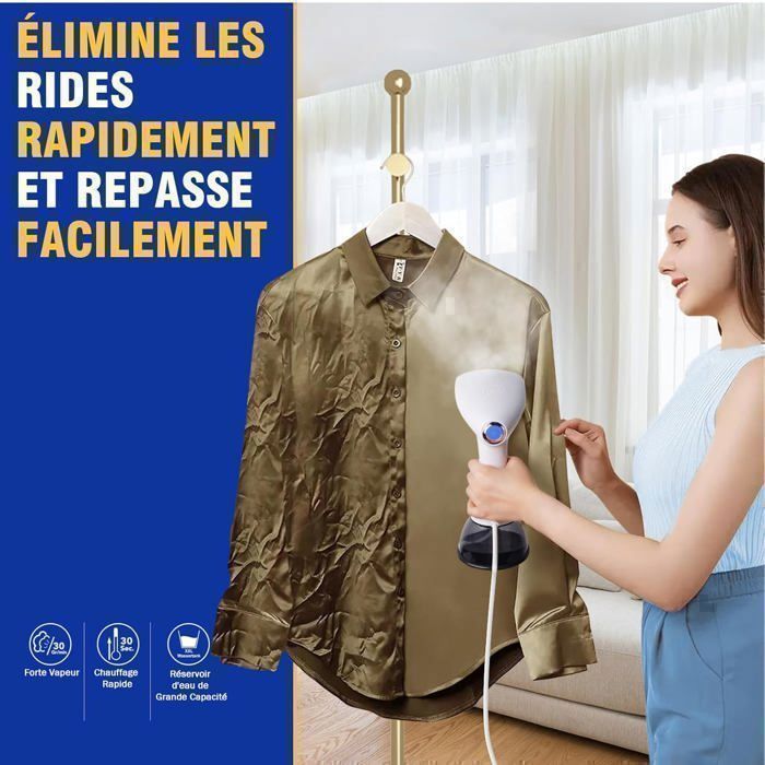 Rolipo handstoomapparaat voor kleding, draagbaar reisstoomapparaat, 1640W 400ML, stoomafgifte 33 g/min
