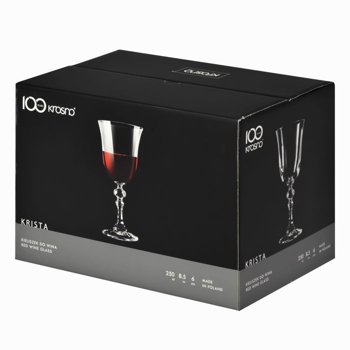 Krosno Petite Verre à Vin Rouge | Lot 6 Verres | 250 ML | Krista Collection | Parfait la Maison, Les Restaurants, Les Fêtes |