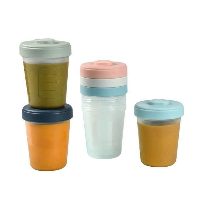 BÉABA - Verpakking van 6 clip-on porties - Fase 2 - 250 ml - 100% luchtdicht - Stapelbaar