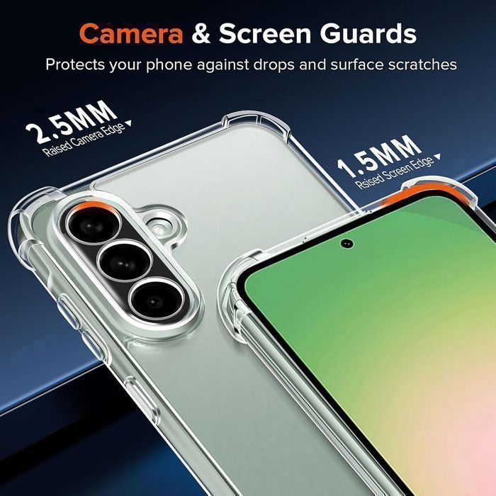 Funda protectora - BOOLING - para Samsung Galaxy A56 5G - Transparente - Resistente a golpes + 2 protectores de pantalla de vidrio templado