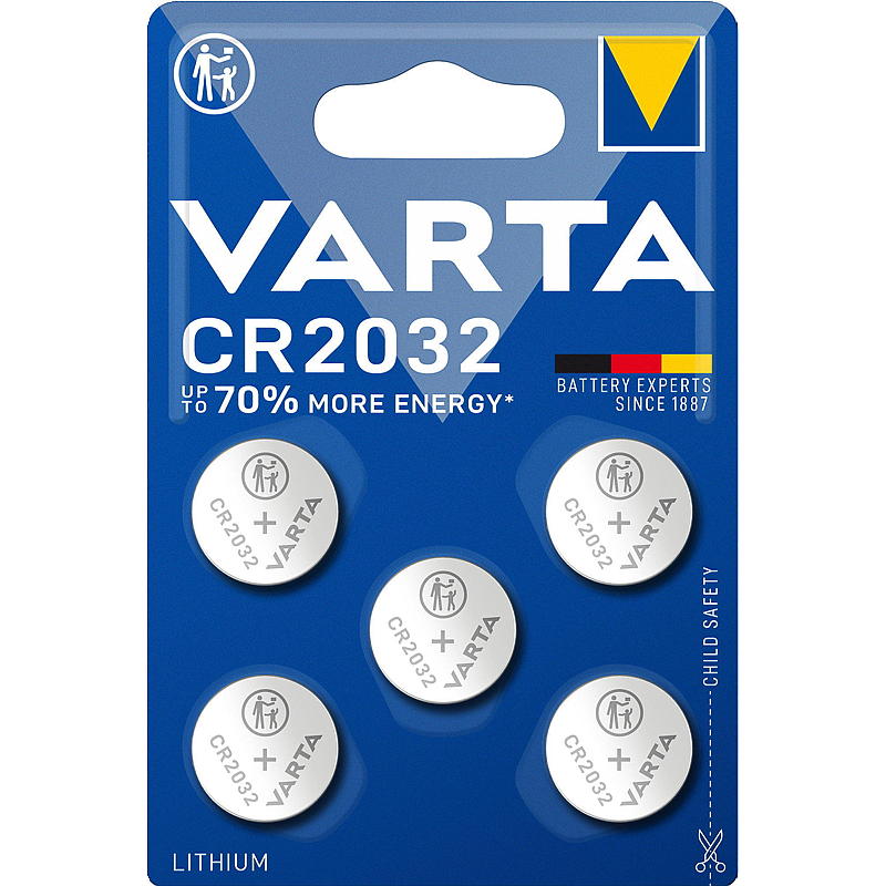 Varta knappecellebatterier 5-pakning, CR2032 Varta