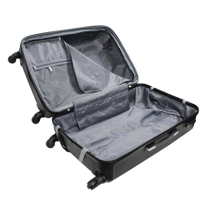 Maleta grande Alistair - Colección Iron - 4 ruedas - ABS ultrarresistente - Negra