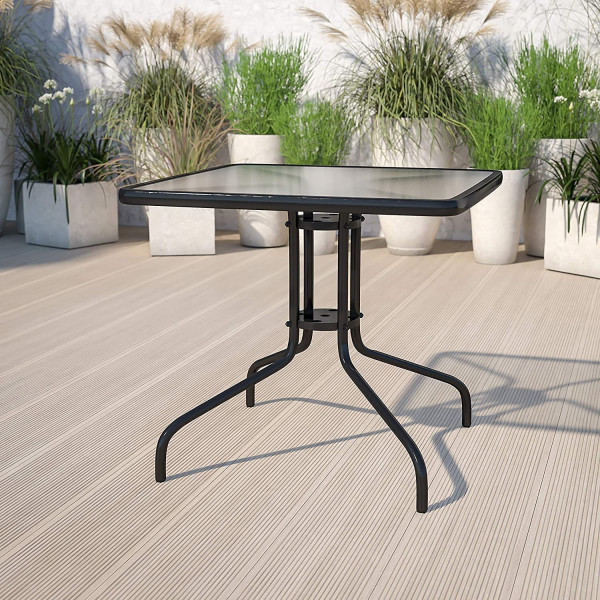 Stolik ogrodowy 80x80 cm na taras ogród balkon szkło hartowane