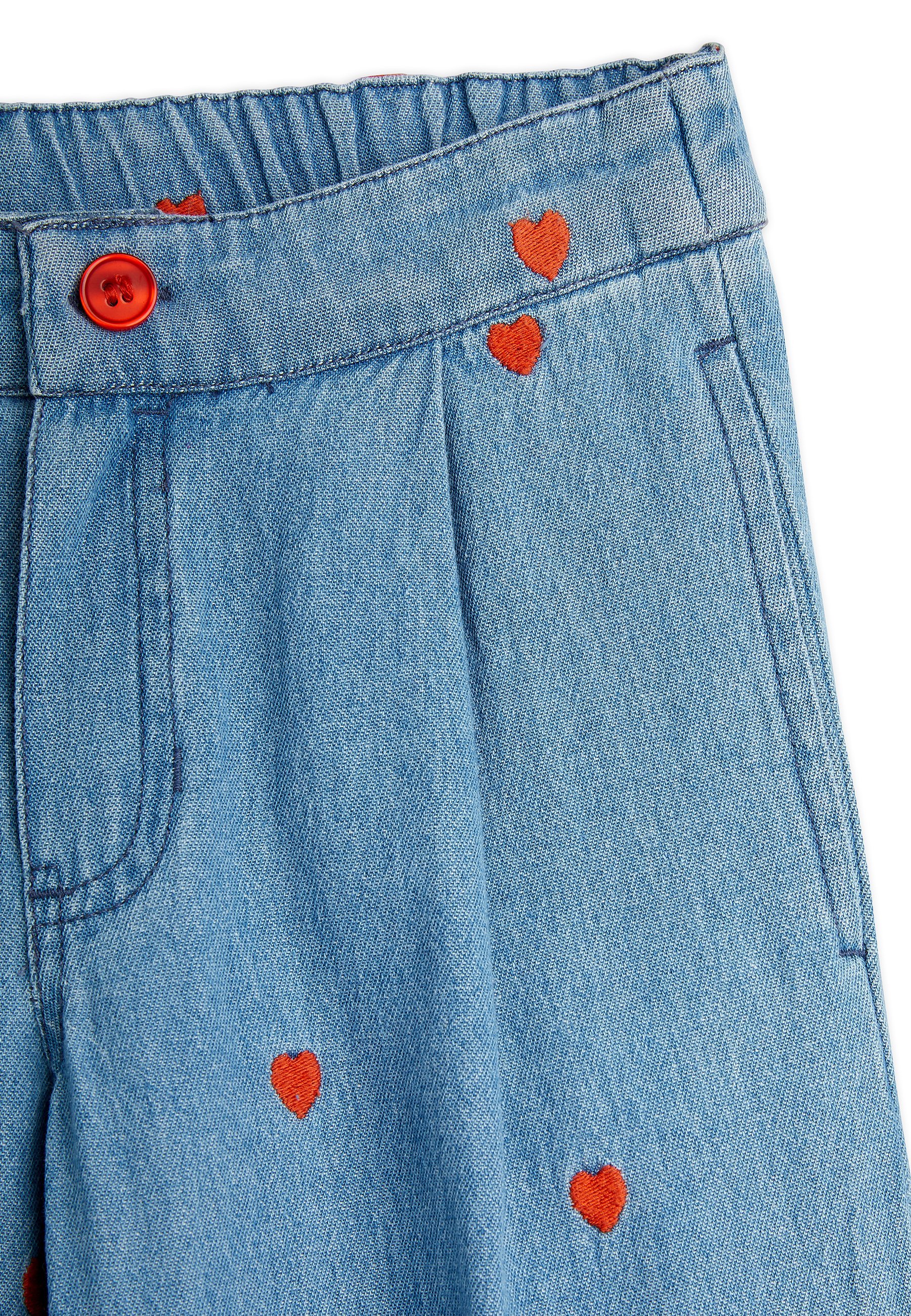 Mini Rodini HEARTS BROEK UNISEX - Relaxte jeans - blauw