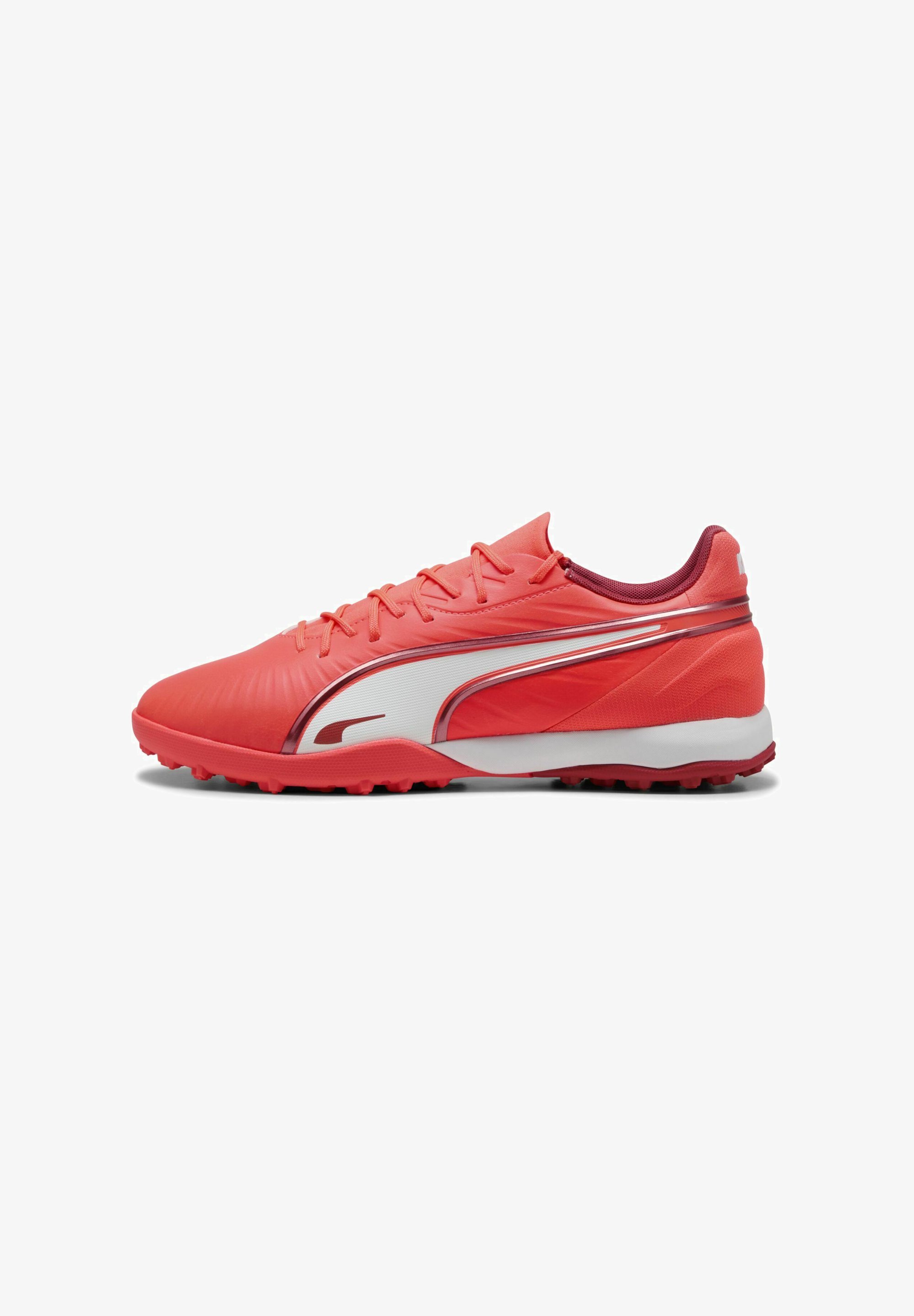 Puma KING MATCH TT - Turf voetbalschoenen - gloeiend rood wit rood vuur