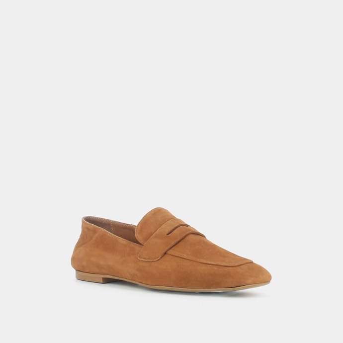 Mocassins  en velours cognac
