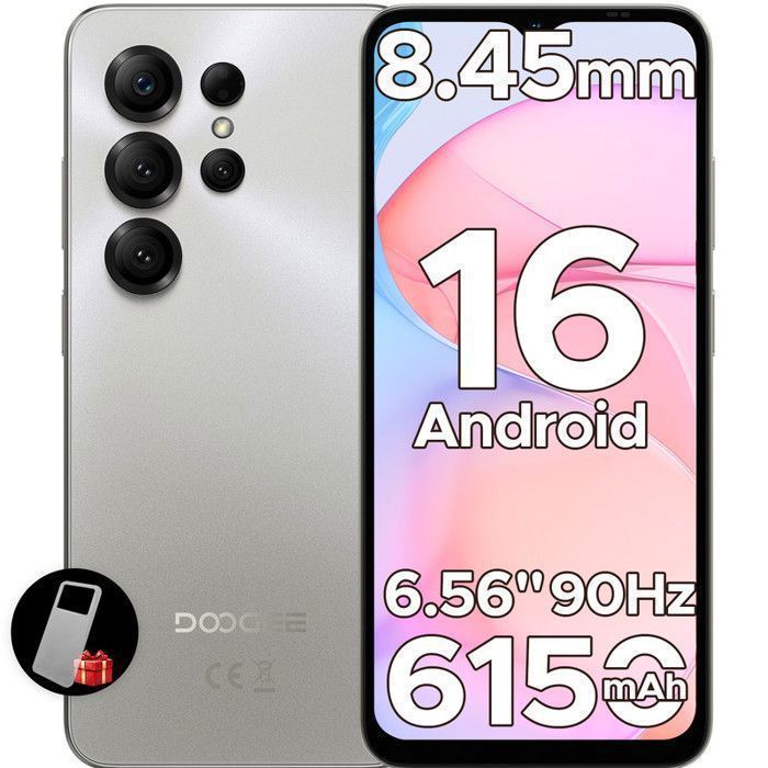 DOOGEE Note56 X Smartphone económico Android 16, 24 GB + 64 GB, pantalla HD+ de 6,56