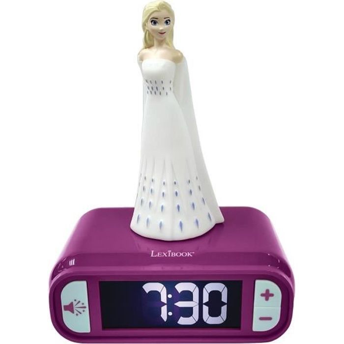 LEXIBOOK Digitale Wekker Nachtlampje - Frozen 2 - 3D Licht en Geluid - Wit en Paars - Kinder