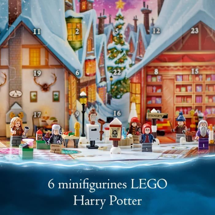 LEGO® Harry Potter 76418 Le Calendrier de l’Avent 2023, avec 24 Cadeaux dont 6 Minifigurines du Village de Pré-au-Lard, Cadeau Noël
