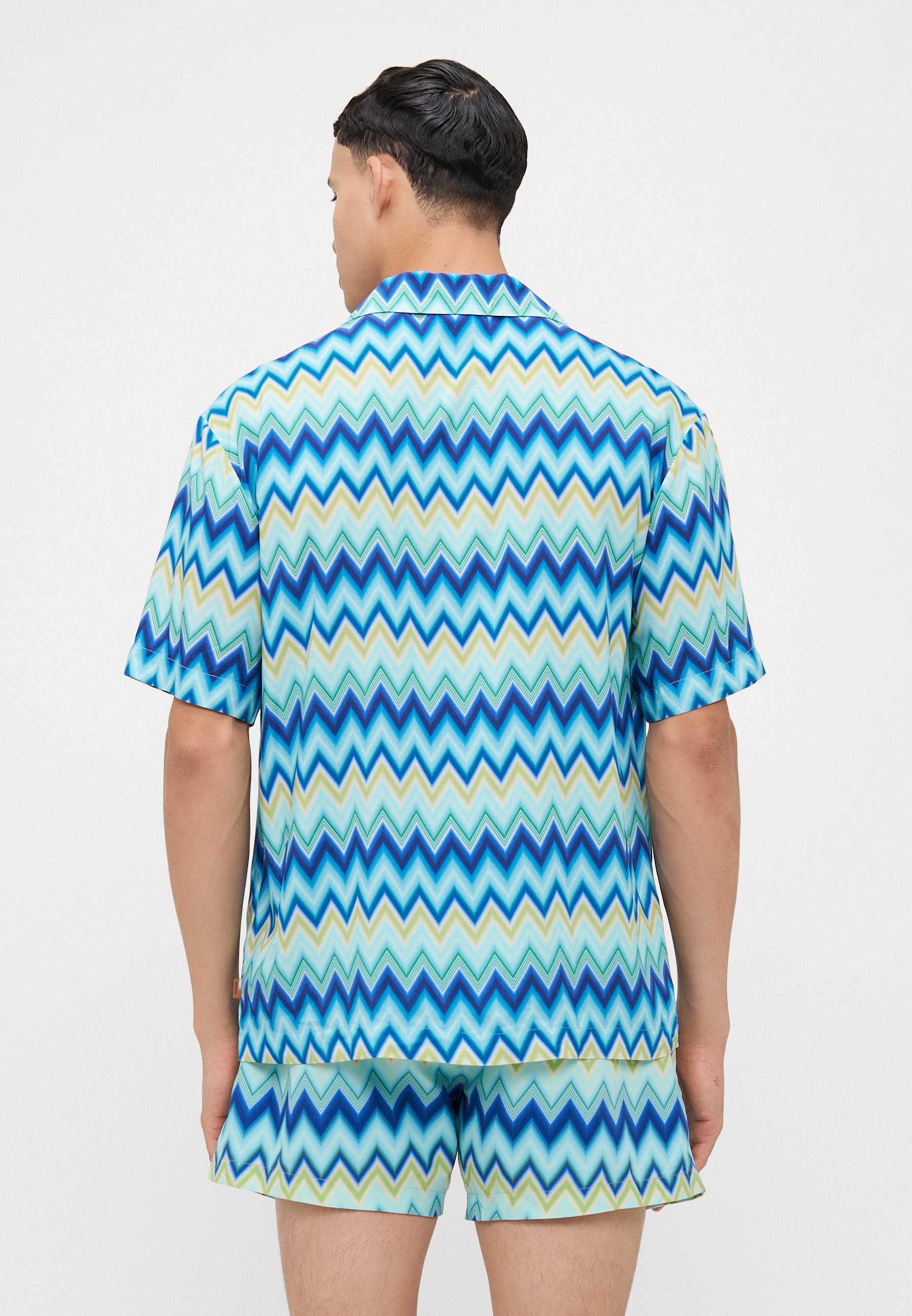Chemise à manches courtes Missoni - Accessoire de plage - bleu/vert