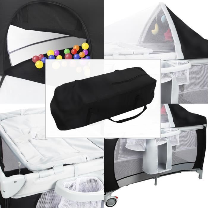 Giantex Faltbares Reisebett mit Babymatratze, Wickeltisch, Laufstall, Sonnendach und Moskitonetz