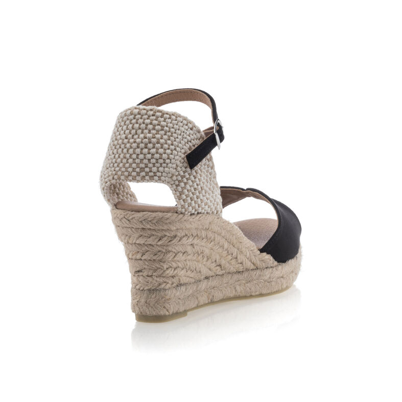 Zwarte espadrilles voor dames met touwzolen