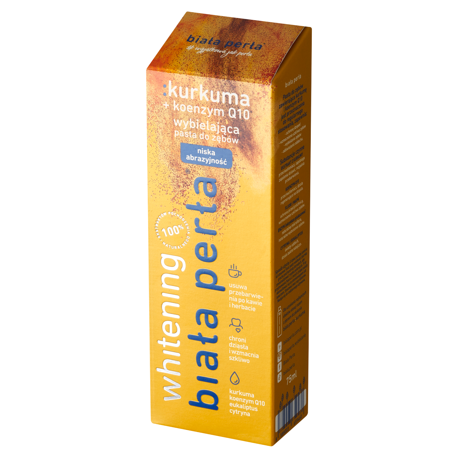 „White Pearl“ dantų balinimo pasta be spalvos pakitimų, 75 ml