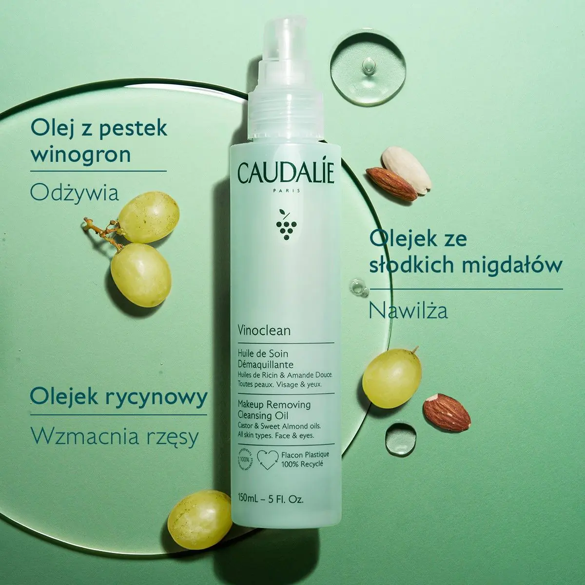 Caudalie Vinoclean Olejek do demakijażu, 150 ml