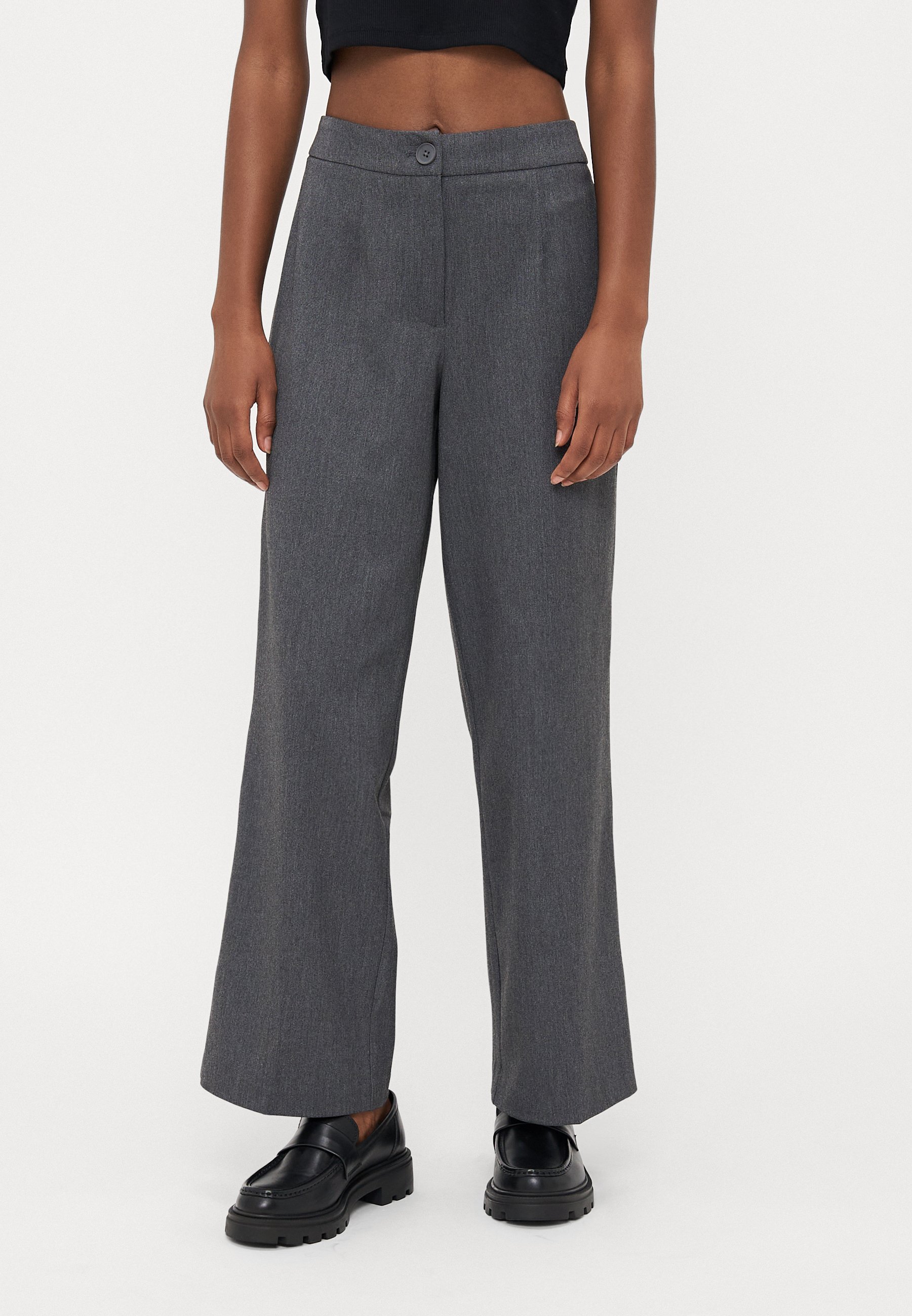 ONLY Petite ONLMIA STRAIGHT - Broek - donkergrijs gemêleerd