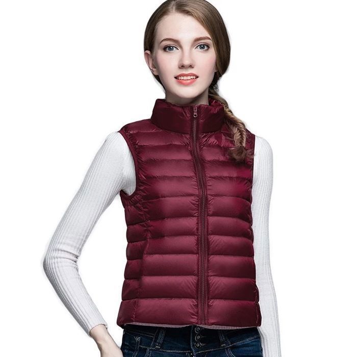 Doudoune Femme Ultra Légère FUNMOON - Sans Manches - Deux Poches - Chaud Hiver