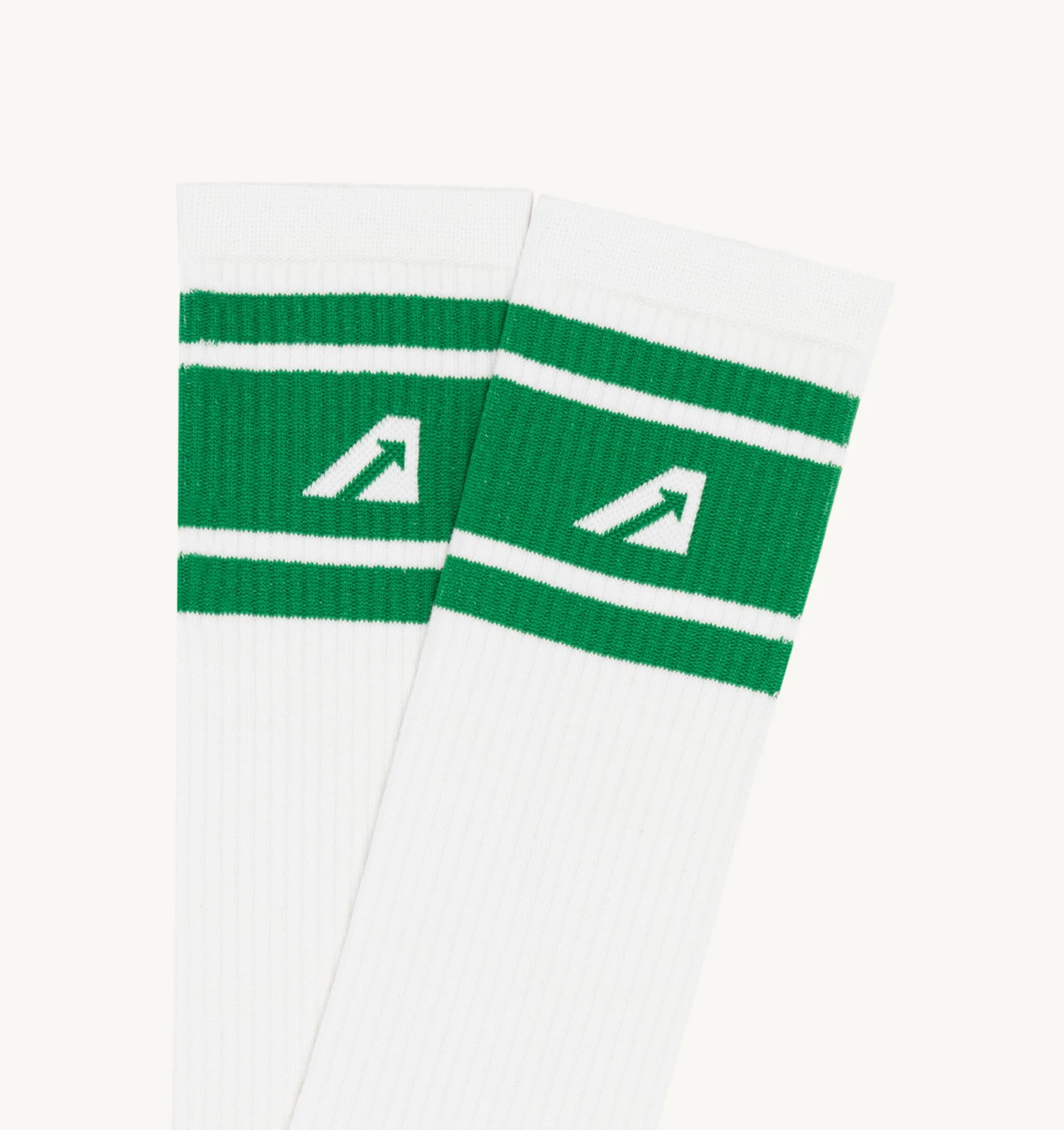 PUUVILLAFROTEESUKKA VALKOISELLA JA VIHREÄLLÄ LOGOLLLA