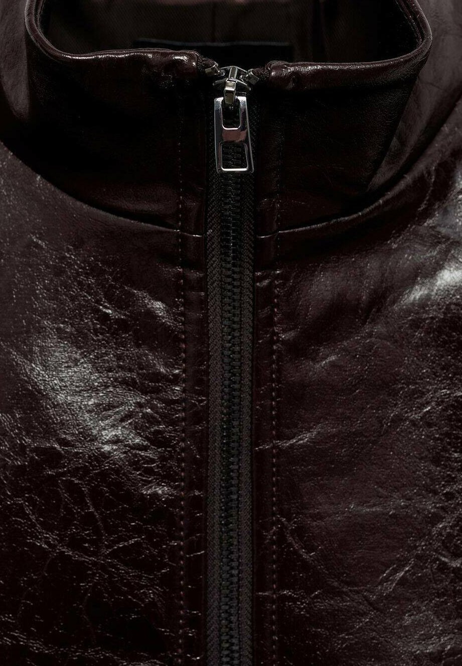 Mango Kunstlederjacke - braun