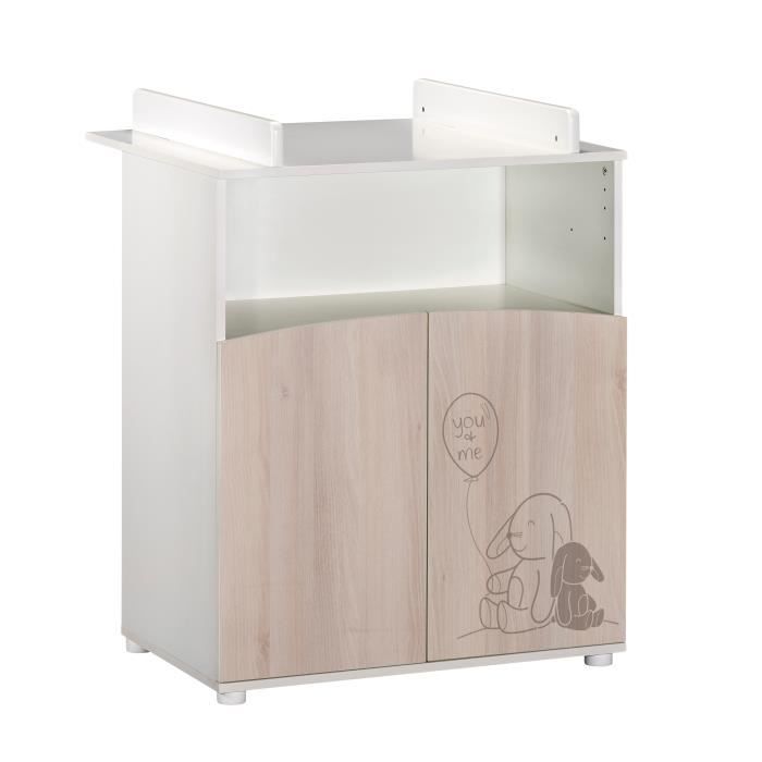 Chest of drawers - Babyprice - Bunny - 2 doors - One niche - Rabbit screen print