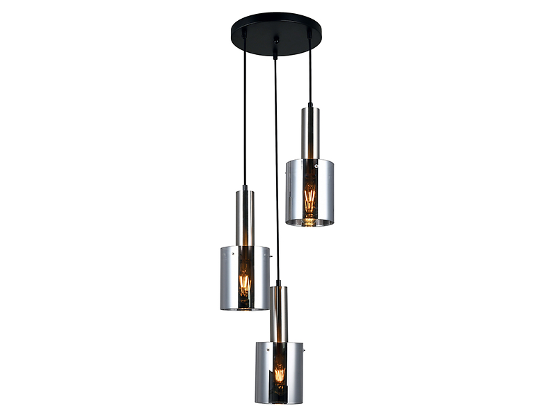 Lampa wisząca Sardo 3-punktowa stalowa srebrny