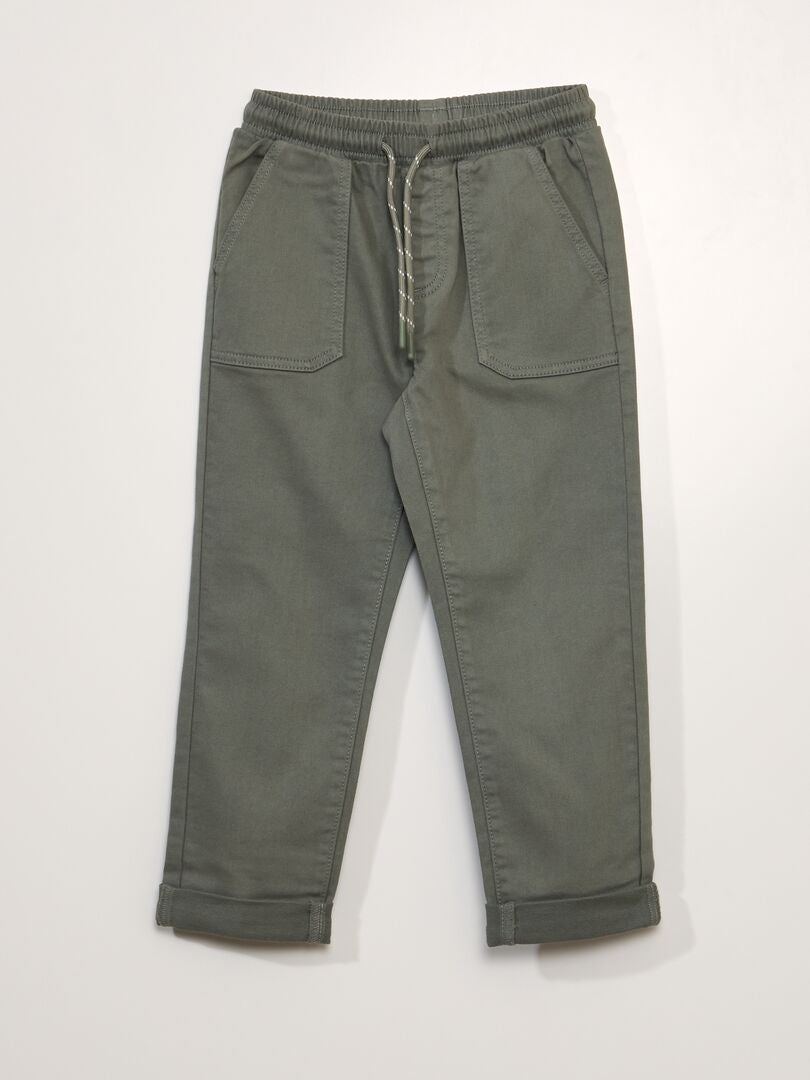 Calça chino estilo jogger - VERDE