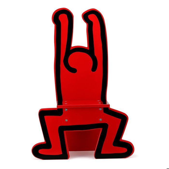 Cadeira infantil - VILAC - Vermelho Keith Haring - Madeira maciça - Design contemporâneo