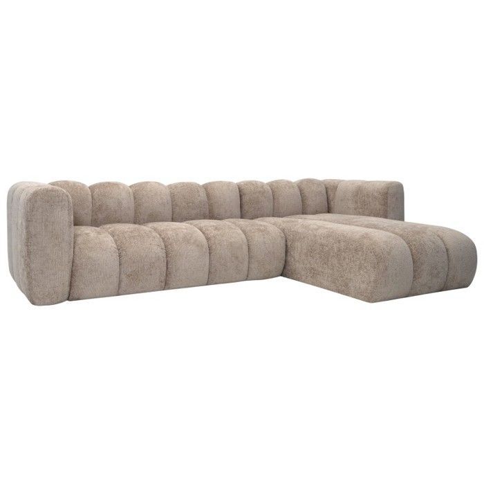 Canapé d’angle réversible GRAVITY 4 à 5 places – Tissu texturé  taupe- 290 cm