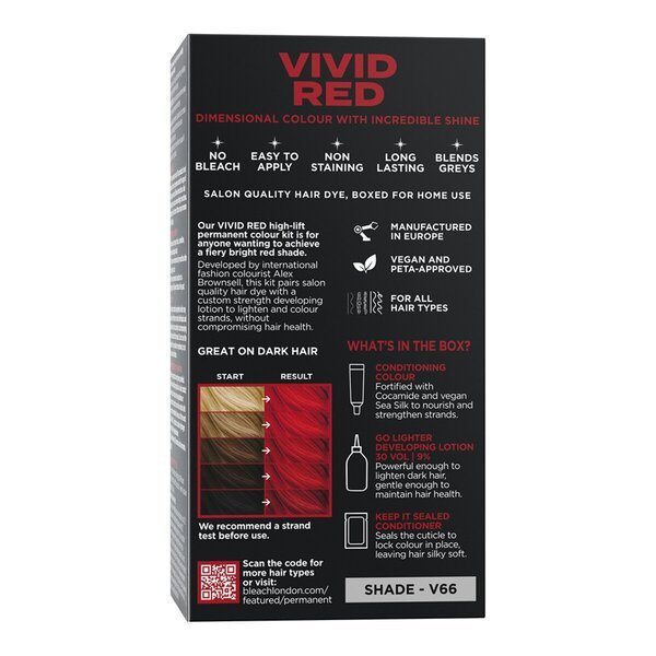 Комплет за трајну веганску боју No Bleach London Vivid Red