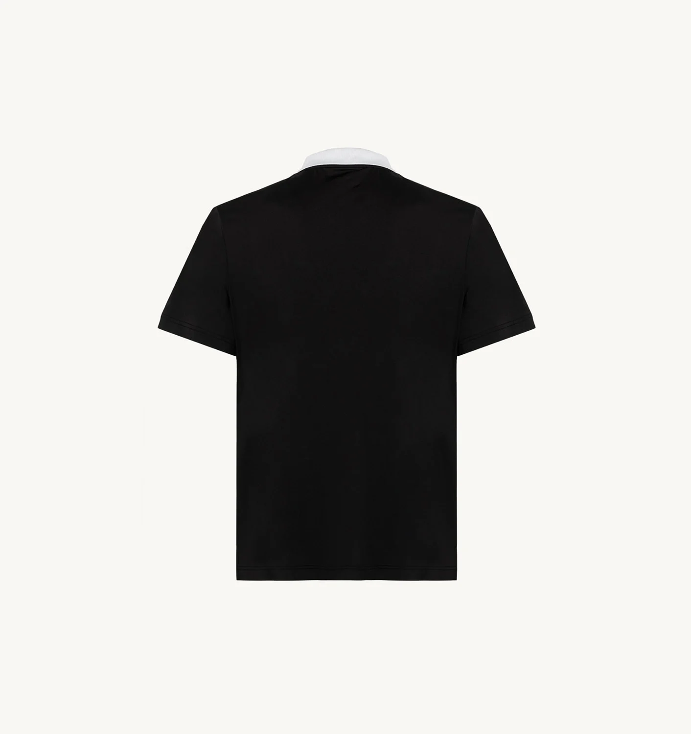 TRICOU DE GOLF NEGRU CU GUARNIȚII CONTRASTANTE