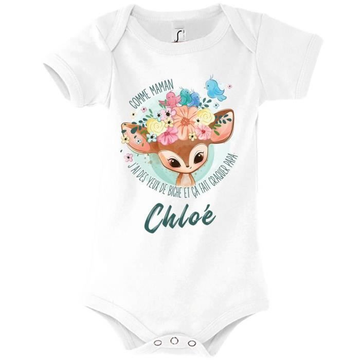 Chloé | Baby girl's name bodysuit | Like Mommy's doe eyes | Adorable baby outfit for newborns 3-6 months
