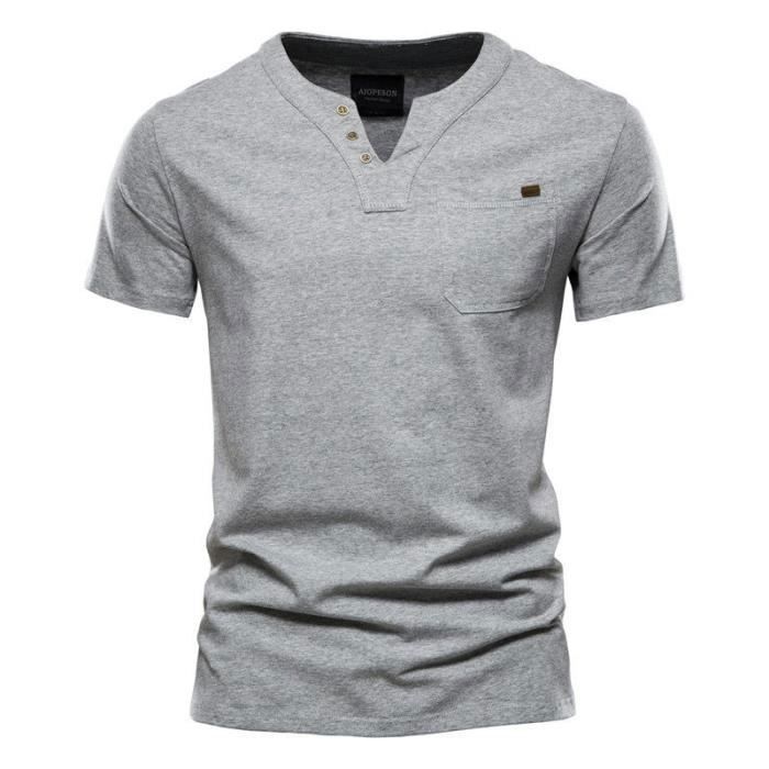 T-shirt da uomo INSFITY - Maniche corte in comodo cotone - Grigio