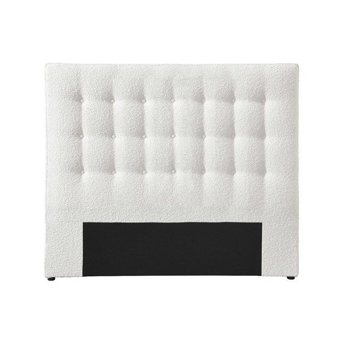 Cabeceira estofada de 160 cm - Tecido bouclé - Branco - FRANCESCO