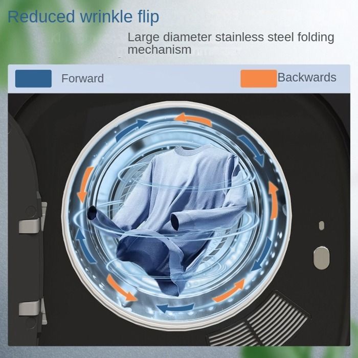 Compact tumble dryer, 4 kg capacity, 800 W, black, LED touchscreen, 6 programs, wall-mounted or freestanding, overheat protection