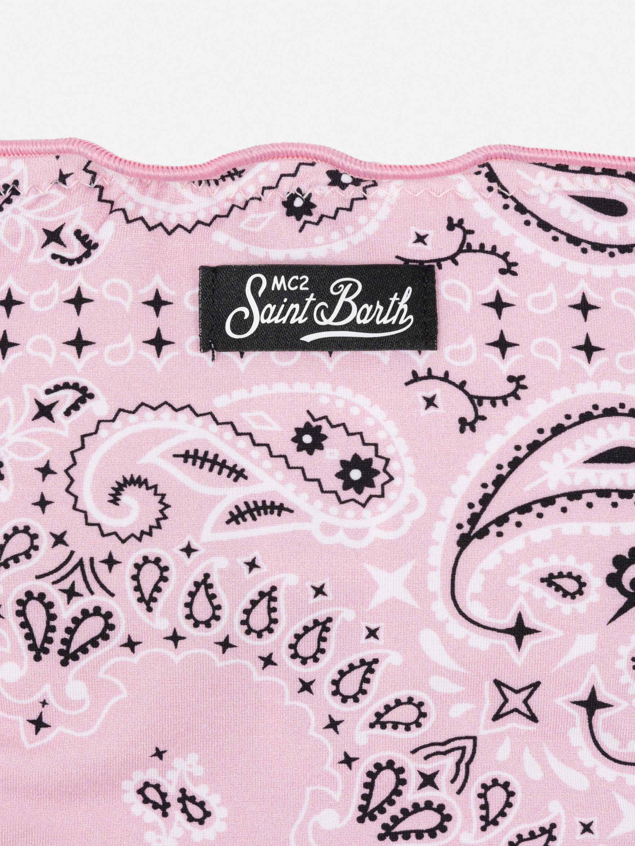 Bikini een klassieke triangolo Cris con stampa bandana rosa