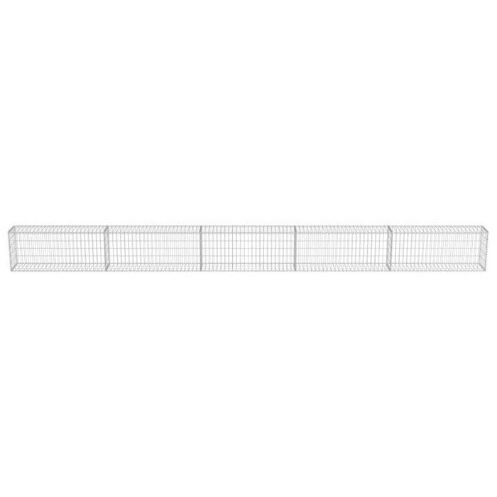 Muro de gaviones vidaXL con tapas de acero galvanizado 600x30x50 cm Terraza de jardín 143583