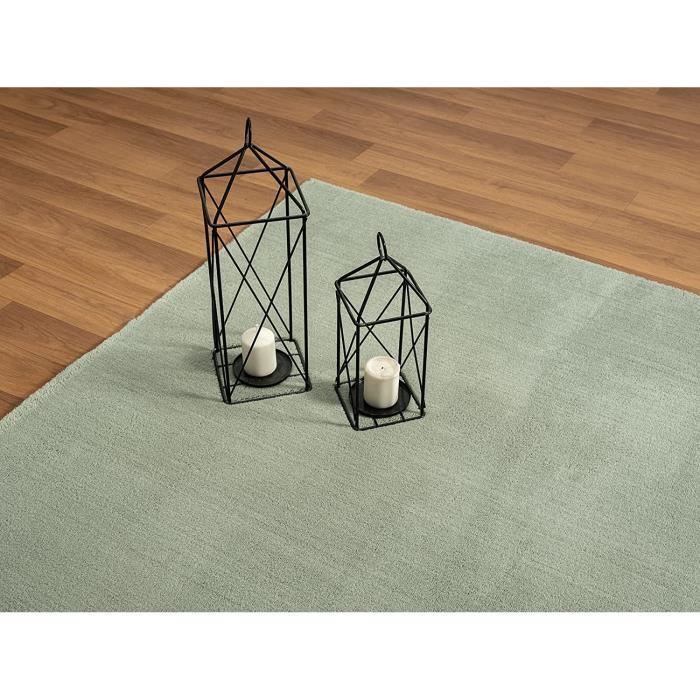 Alfombra suave - LA ALFOMBRA - Relajante - Antideslizante - Lavable - Verde 140x200 cm
