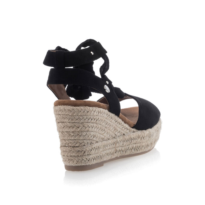Zwarte espadrilles voor dames met touwzolen