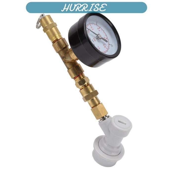 Sonew Beer Brewing Pressure Relief Valve, Adjustable Pressure Relief Valve for Beer Brewing, Pressure Gauge for Tabletop Set