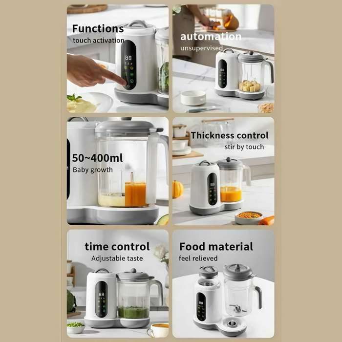 Robot Bébé 4 en 1 Cuisson Vapeur Mixeur 400ml Auto-nettoyant Sans BPA Minuterie Préparateur Repas Diversification Aliments