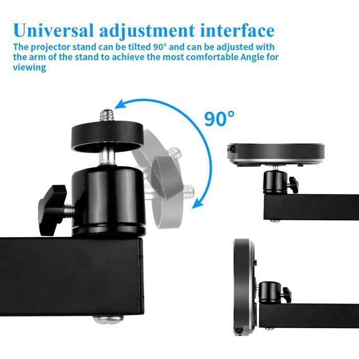 Soporte de pared para proyector - ZOKKO - Brazo articulado de 35 cm - Inclinación ajustable a 90° - Montaje invisible en la pared