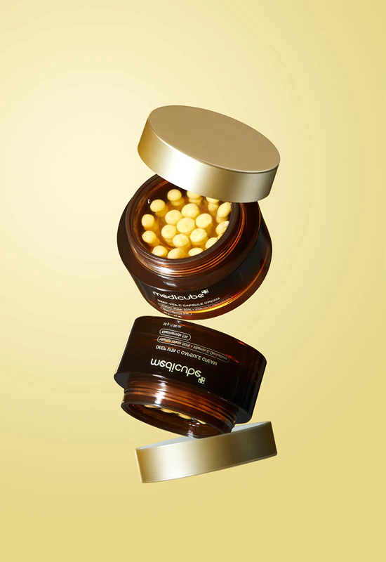 medicube Deep Vita C Capsule Cream, um creme clareador para peles com manchas.